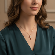 925 Sterling Silver Cross Pendant Necklace with Adjustable Length